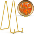 TR-LIFE 16 Inch Gold Metal Plate Stand (2 Pack) - Heavy Duty Display Stand for Extra-Large Plates, Frames, Platters and Art by TR-LIFE