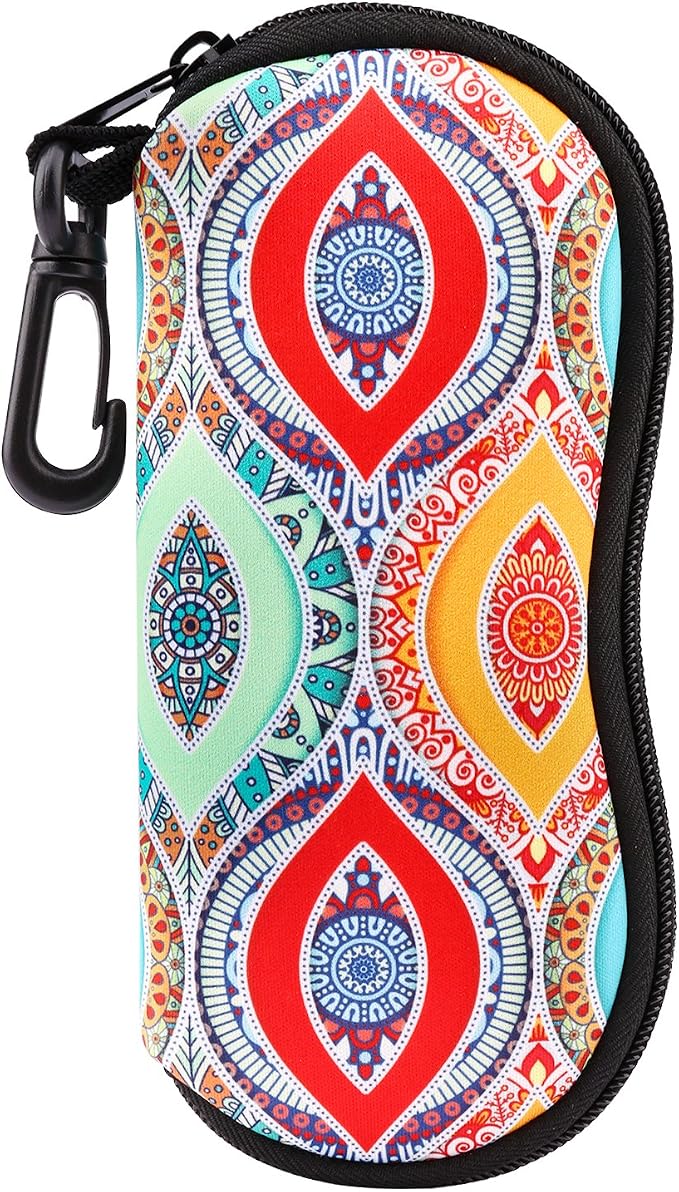 MoKo Sunglasses Soft Case Ultra Light Neoprene Zipper Eyeglass Case for Men Women by MoKo
