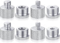 8 Pcs Mic Stand Adapter 5/8 Female to 3/8 Male 4 Types | Silver Mic Thread Adapter 8 Pcs, 5/8 3/8 1/4 Screw, Aluminum Alloy Knurled, Non Slip Grip, for Mic Stand and Boom Arm by Moxweyeni