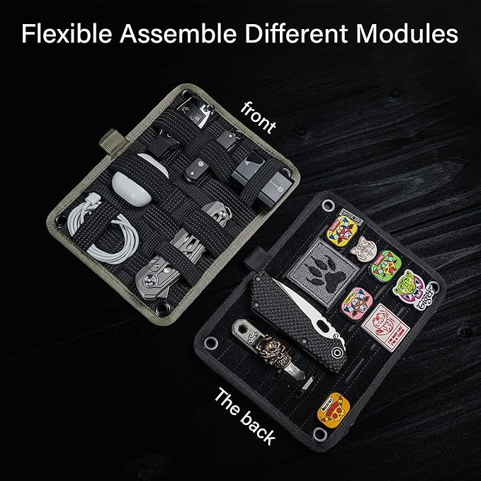 TACTICAL_GEEK EDC Organizer Board, Anti-Slip Elastic Woven Board, Utility Bag Insert Panel for Small Gear, Backpack Accessories (TCM-Black) - Image 4