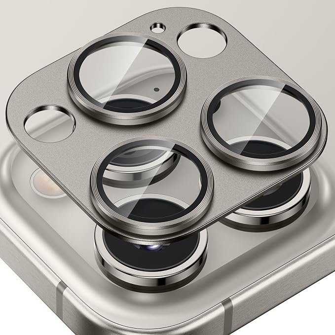 Tensea for iPhone 16 Pro Max/16 Pro/14 Pro Max/14 Pro Camera Lens Protector | Metal Aluminum Alloy Tempered Glass Cover Camera Screen Protector Accessories, Case Friendly by Tensea