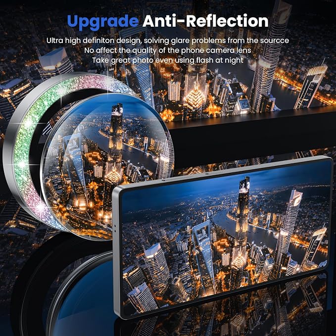 WSKEN for Samsung Galaxy S25 Ultra Camera Lens Protector - Ultra Thin | Case Friendly, 9H Shatterproof Tempered Glass, Anti Scratch Metal Circle, Camera Screen Protector Cover Accessories, Glitter - Image 2