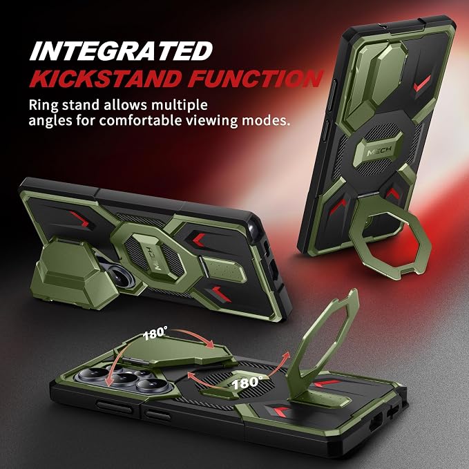 TONGATE Magnetic Stand for Samsung Galaxy S26 Ultra Case, Compatible with Magsafe, [Camera Cover & 2 Front Frames][Military Drop Protection] S26 Ultra Case Built-in Screen Protector & Belt Clip, Olive - Image 6