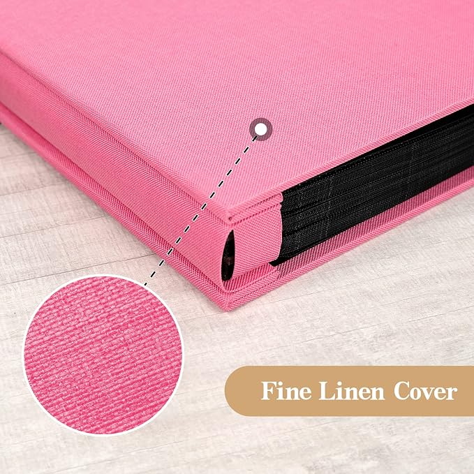 potricher Photo Album 4x6 Pictures, 600 Pockets, Linen Cover, Pink | Linen Cover, Front Window, Large Capacity 4x6 Picture Albums, Photo Book for Family, Wedding, Anniversary, Baby, Keepsake - Image 6
