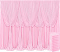 10 Panels Pink Backdrop Curtains for Wedding Party Wrinkle Free Backdrops Curtain Drapes Fabric Decorations Photo Back Drop Cloth for Baby Shower Photography Stage Reception 50ft(W) x 12ft(H) by Tao-GePartyDecorations