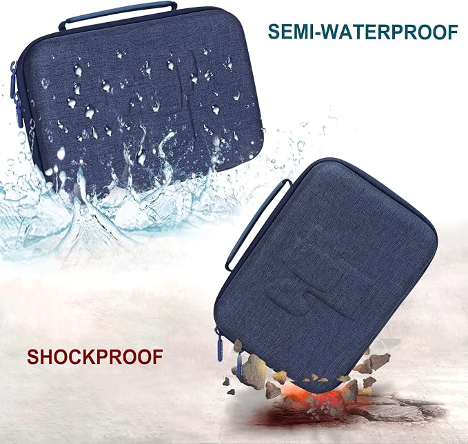 Small Camera Case Bag for Canon EOS Rebel T7/R50//R100 DSLR Camera Navy | Hard Carrying Travel Case for Canon EOS Rebel T7/R50//R100/R6 Mark II/R8/R6 Mark III/R50 V/T6/R10/R5 Mark II DSLR SLR Camera - Image 5