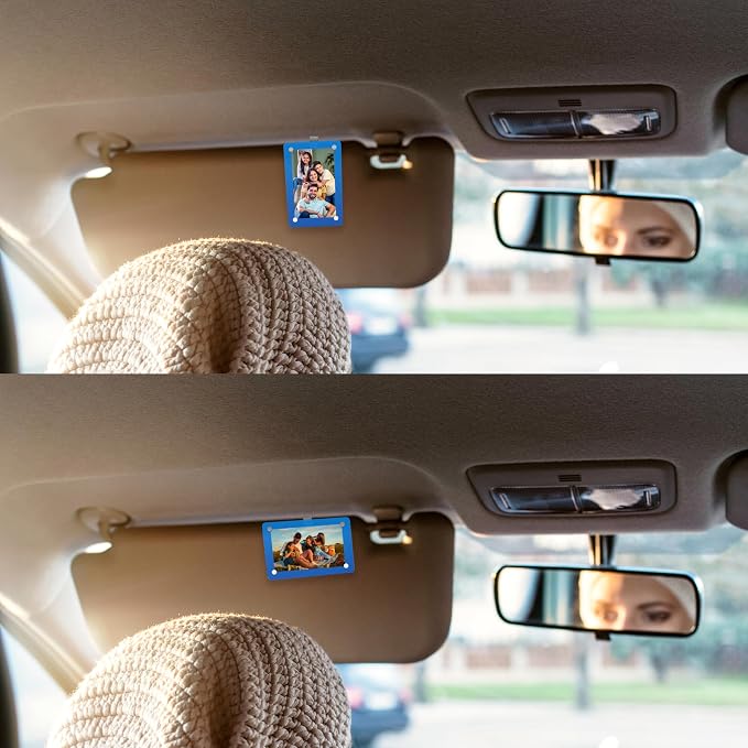 Car Sun Visor Photo Holder, Universal Magnetic Photo Clip, Decorate Your Car Visor Clip with Personality(Blue, 2.4x3.5) - Image 4