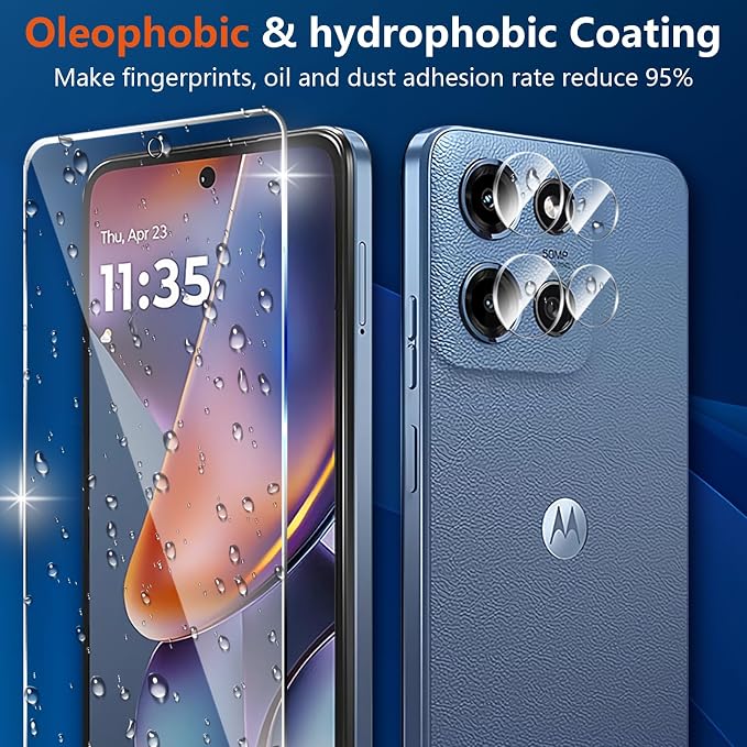 (3+2 Pack) Designed for Motorola Moto G 5G 2025 Tempered Glass Screen Protector + Camera Lens Protector,[3D Touch][Bubble-Free][Anti-Scratch] Screen Protector Glass For Motorola G 5G 2025 - Image 5