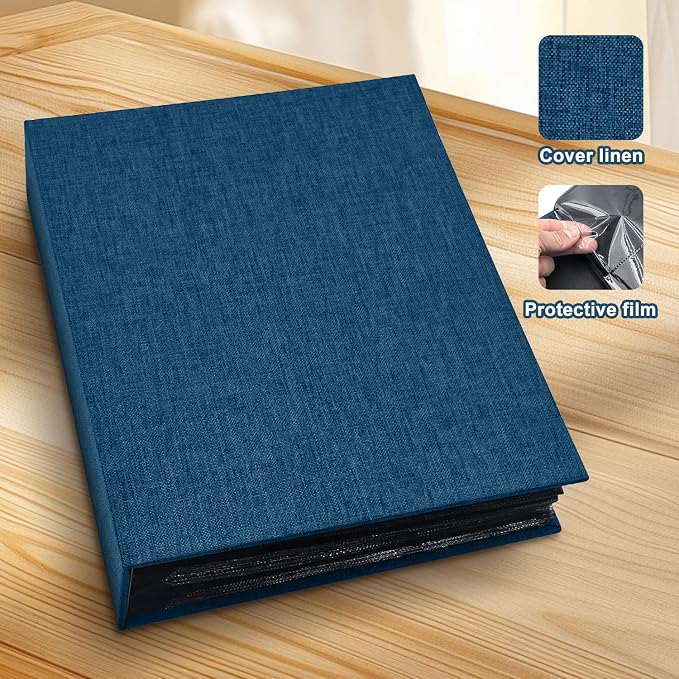 Photo Album 4x6 200 Pockets for Wedding Gifts,Linen Hardcover Picture Albums for Family Anniversary Baby Vacation Pictures - Image 3