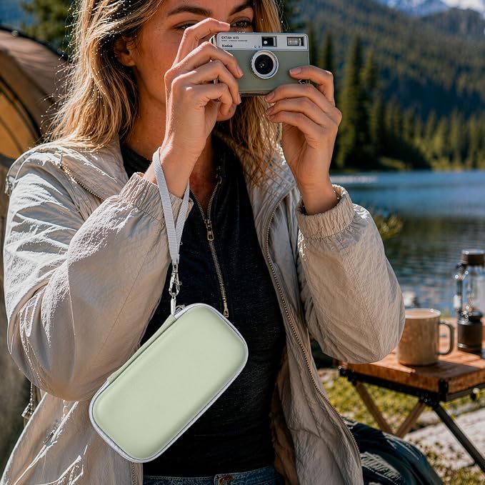 Film Camera Case for Kodak EKTAR H35 H35N Half Frame Film Camera | Camera and 35mm Film Rolls Storage, Mesh Pocket for Small Accessories, Travel and Home Organization; Slim, Green, Case Only - Image 8