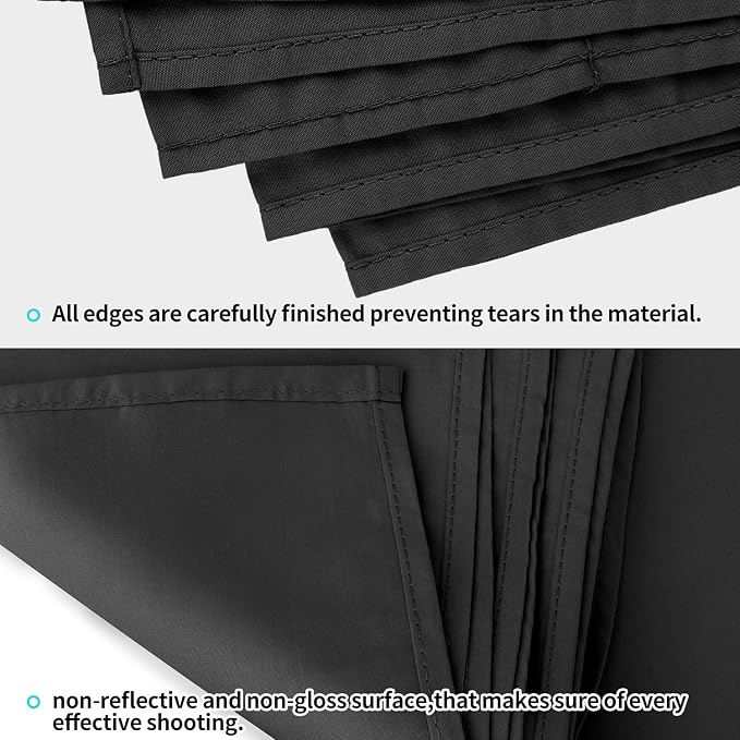 10 x 20 ft Backdrop Background Black Screen Black Backdrop for Photography Video Recording Picture Shooting high Density Polyester Fabric Pure Recording Parties Curtain - Image 5