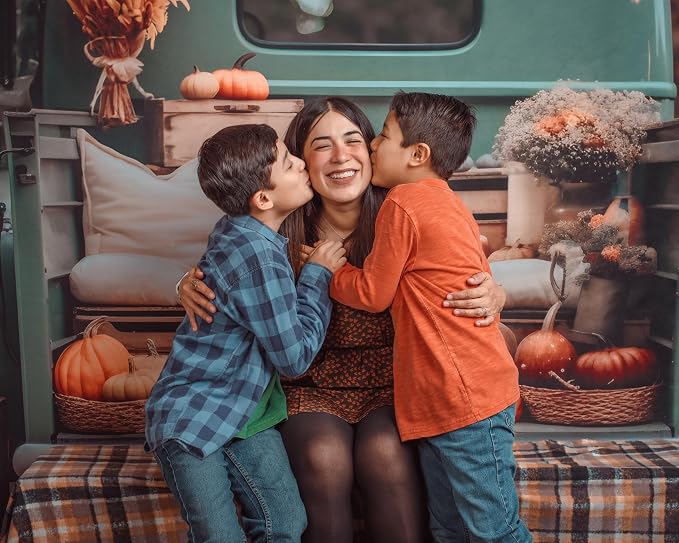 Kate Fall Backdrop Thanksgiving Photo Backdrop Truck Pumpkins Backdrop for Photography,7x5 - Image 3