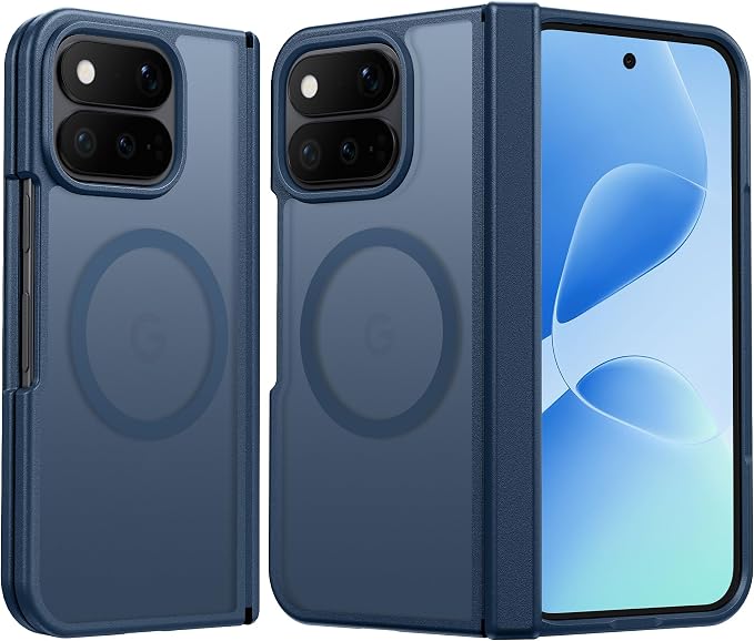 FNTCASE for Google Pixel 11 Pro Fold Case, Hinge Protection, Translucent | Fit for Magsafe, 18FT Military Grade Drop Proof, Protective Tough Phone Cover, Anti Slip, Matte, Blue by FNTCASE
