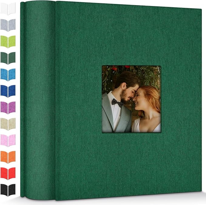 Artfeel Photo Album 4x6 with 1000 Pockets,Slip-in Picture Albums,Linen Cover Memory Book with Front Window,White Page Vertical Photo Book for Wedding,Family,Anniversare,Baby,Vacation by Artfeel