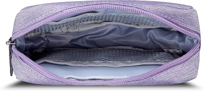 E-Tree Small Makeup Bag, Cosmetic Toiletry Skin Care Make up Little Items Pouch for Purse, Zipper Mini Tech Charger Cable Electronic Organizer Case, Travel Accessories for Women Men Teen, Purple - Image 4