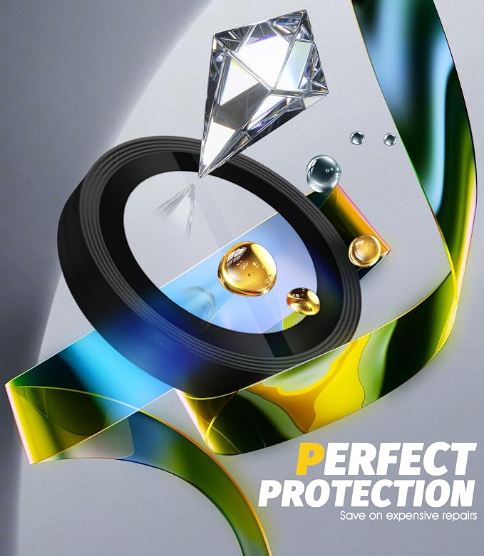 Orzero (2 Sets Camera Lens Protector for Samsung Galaxy S25 Ultra, [EZ Install] [Case-Friendly] 9H Tempered Glass CD Pattern Lens Cover, Military-Grade Shockproof, HD Clarity Anti-Glare - Black - Image 6