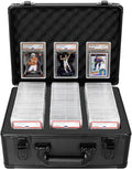 Graded Card Case, Storage Organizer Box for Sports Trading Card Slab Holder | Protable Aluminum Alloy Graded Card Storage Box Compatible with 100 Card Slabs, Sports Trading Card Case Fits PSA, CSG, BGS by OUUTMEE