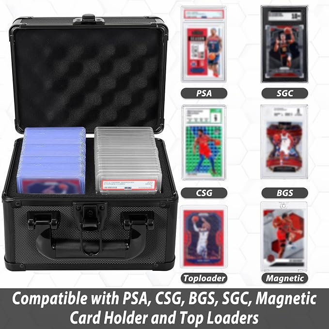 Graded Card Case, Storage Organizer Box for Sports Trading Card Slab Holder | Protable Aluminum Alloy Graded Card Storage Box Compatible with 40 Card Slabs, Sports Trading Card Case Fits PSA, CSG, BGS - Image 3