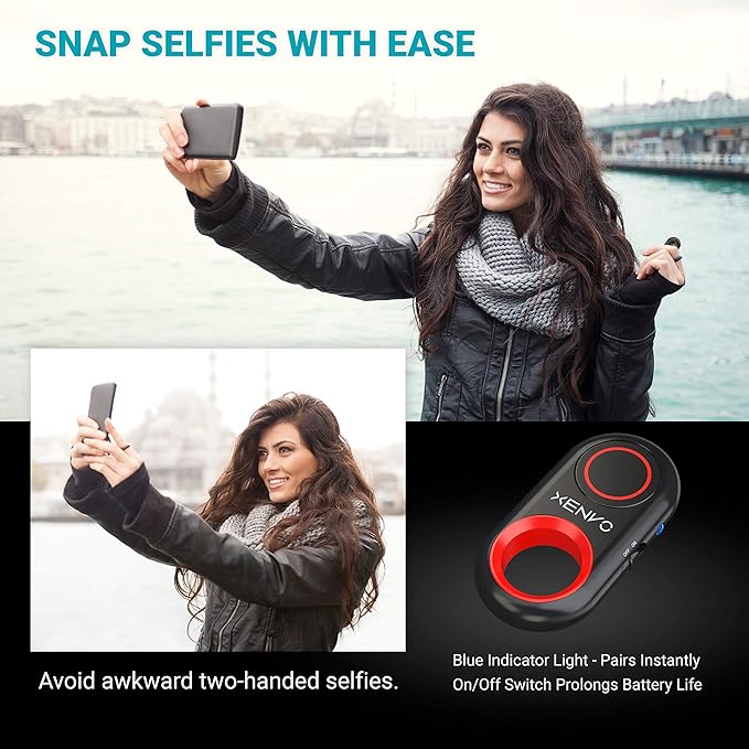 Xenvo Shutterbug - Camera Shutter Remote Control - Bluetooth Wireless Selfie Button Clicker - Compatible with iPhone, iPad, Android, Samsung, and Google Pixel Cell Phones, Smartphones and Tablets - Image 6