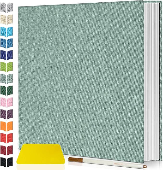 Artfeel Photo Album Self Adhesive Scrapbook,Large Photo Book for 4x6,5x7,8x10 Pictures,DIY Album for Baby Wedding Family Travel Birthday,with Metallic Pen and Scraper by Artfeel