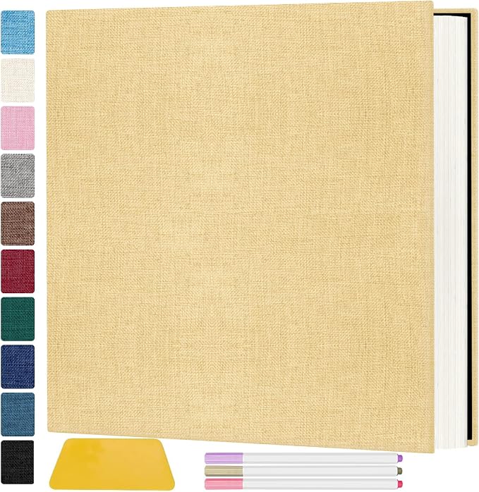 Zesthouse Large 18In Photo Album Self Adhesive 60 Pages, Scrapbook Albums with Sticky Page Holds 10x12 & 8x10 & 5X7 & 4x6 Pictures, DIY Photo Book Ideal Gift for Family Wedding Baby by Zesthouse