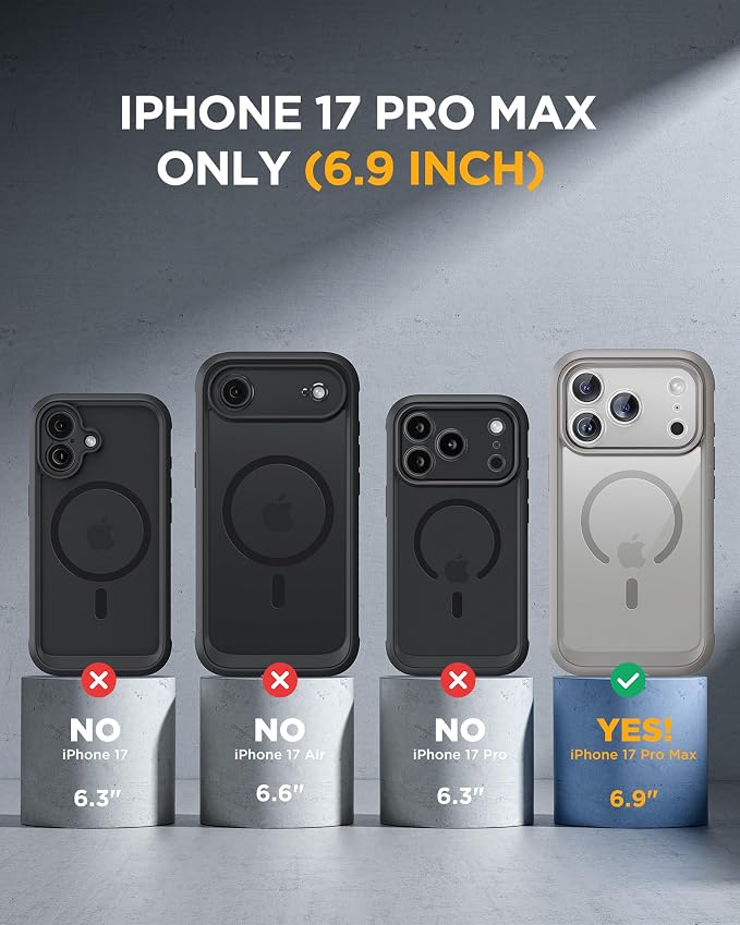 Miracase for iPhone 17 Pro Max Case with Privacy Screen Protector, Titanium | Compatible with MagSafe, 360° Full Body Protection, Full Camera Protection, Military-Grade Shockproof Phone Case 6.9" - Image 7
