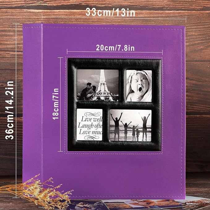 Ywlake Photo Album 4x6 500 Pockets Photos, Extra Large Capacity Family Wedding Picture Albums Holds 500 Horizontal and Vertical Photos Purple - Image 5