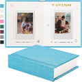 Instax Mini Photo Album with Writing Space, Linen Cover, Blue | Compatible with 2x3 inch & Polaroid Pictures, 28 Recessed Clear Pockets, Wedding Guest Book and Family Memories by Unknown