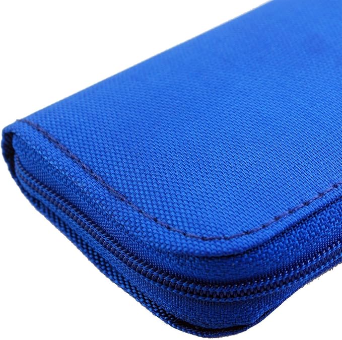 Memory Card Case - Carrying Case Suitable for Micro SD, Mini SD and 4X CF, Card Holder Bag Wallet for Media Storage Organization (Blue) - Image 4