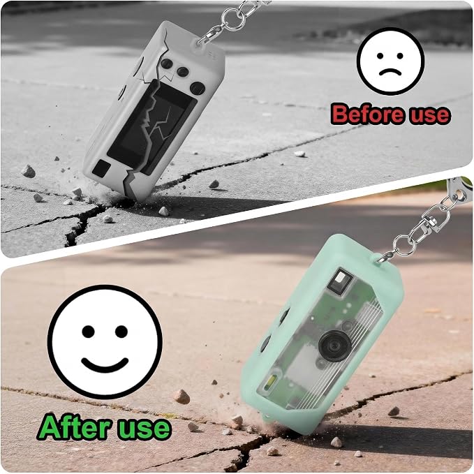Silicone Case for Kodak CHARMERA Millennium Keychain Mini Digicam Blind Box | Soft Keychain Camera Sleeve, Precise Cutouts, For Collectors & Daily Carry, Light Green - Image 4