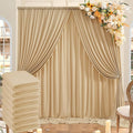 40ft x 10ft Wrinkle Free Champagne Backdrop Curtains for Parties, 8 Panels Thick Fabric Photo Backdrop Drapes for Weddings Photography Birthday Party Backgrpund Decor by ENJOYYOURPARTY