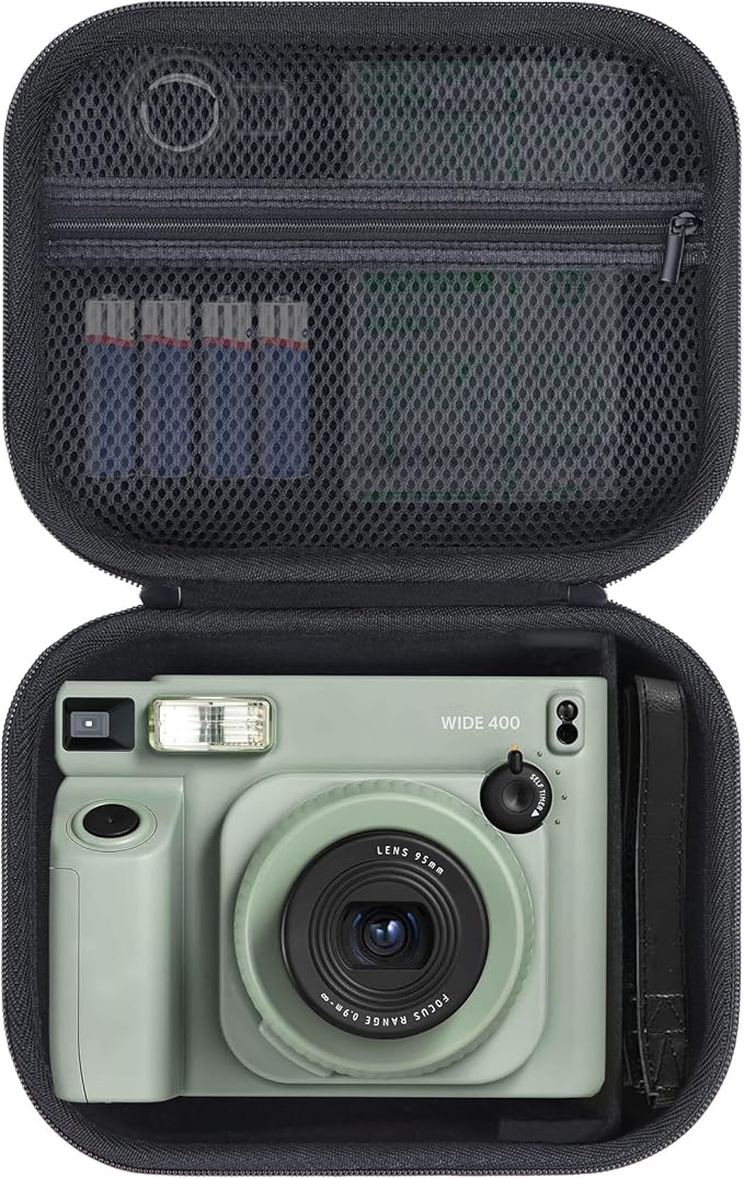 Lebakort Storage Case Compatible with Fujifilm INSTAX Wide 400 / Wide 300 Instant Camera (Black Case) by Lebakort
