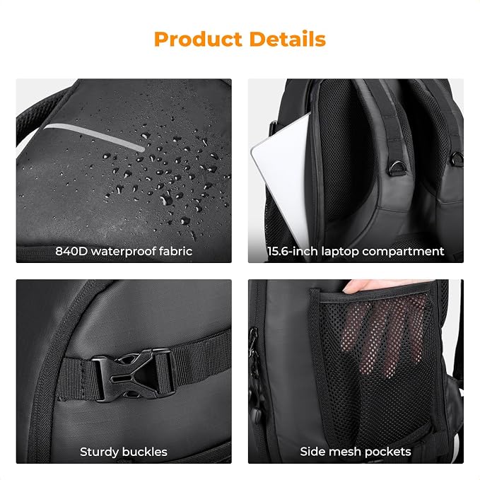 K&F CONCEPT Camera Backpack,25L Large Capacity Camera Bag for Photographers | Raincover, 15.6 Inch Laptop Compartment, Compatible for Canon/Nikon/Sony/DJI Mavic Drone, B10 - Image 6