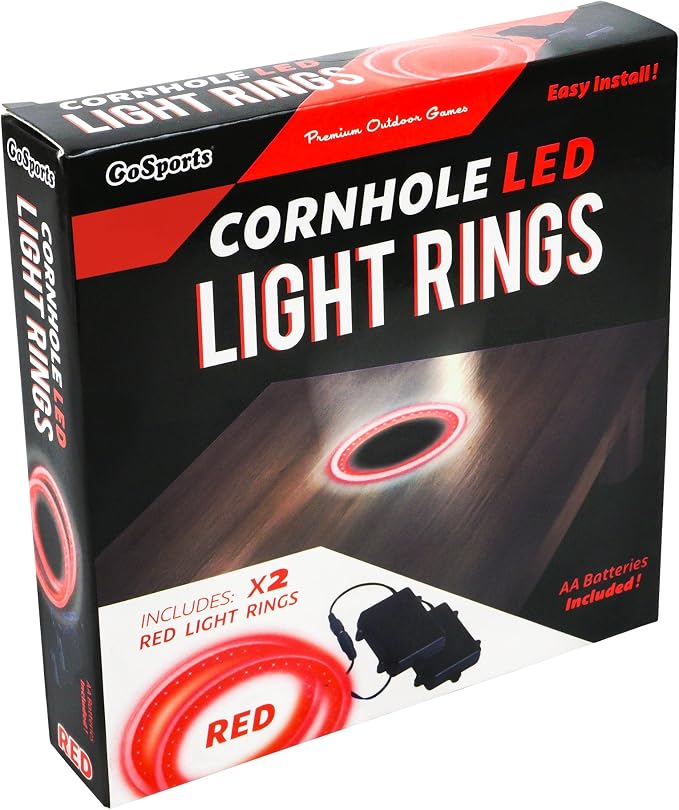 GoSports Cornhole Light Up LED Ring Kit 2pc Set - Red, White or Blue - Compatible with All Cornhole Games - Image 5