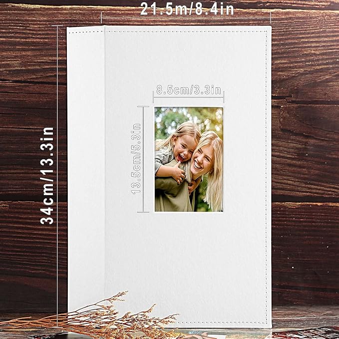 Ywlake Photo Album 4x6 300 Pockets, Leather Photo Albums Holds 300 Horizontal Only Pictures White - Image 4
