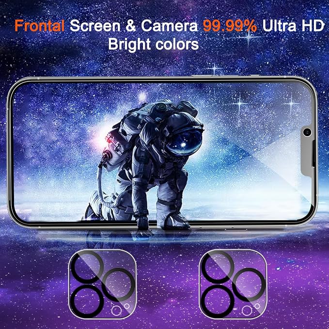 Ferilinso Privacy Screen Protector for iPhone 13 Pro, Tempered Glass | 2 Pack, 9H+ Hardness, Military-Grade Shatterproof, Case Friendly, Easy Installation Bubble Free, with Camera Lens Protectors - Image 5