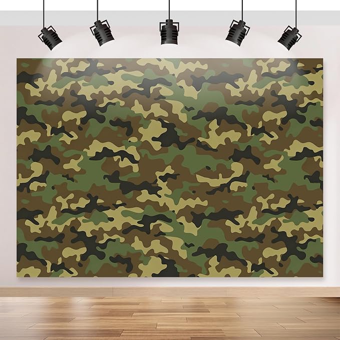 7x5ft Fabric Camouflage Backdrop Army Soldier Military Camo Background | Camo Background for Soldier Theme Party Decorations Kids Adults Birthday Shooting Photo Studio Props - Image 2