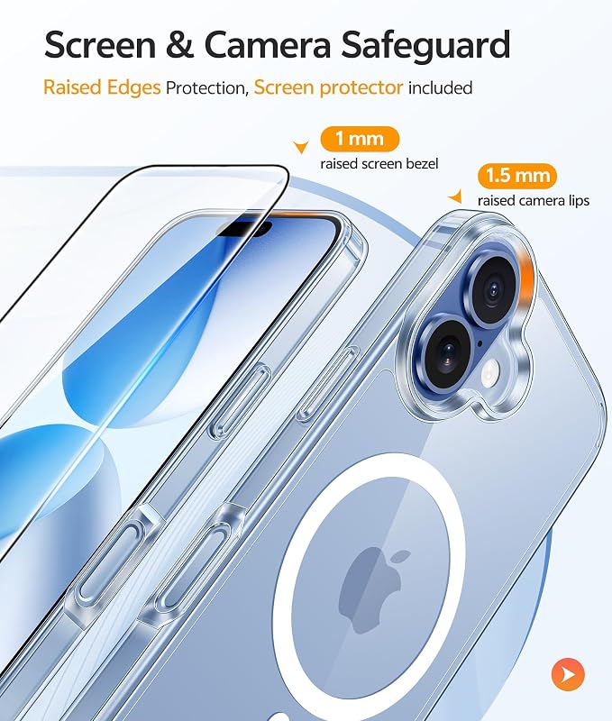 FNTCASE for iPhone 17 Case, Compatible with Magsafe, Glass Screen Protector | Anti Yellowing, Magnetic Phone Cases, 14FT Military Grade Drop Protection, Slim Shockproof Protective Cover, Clear - Image 4