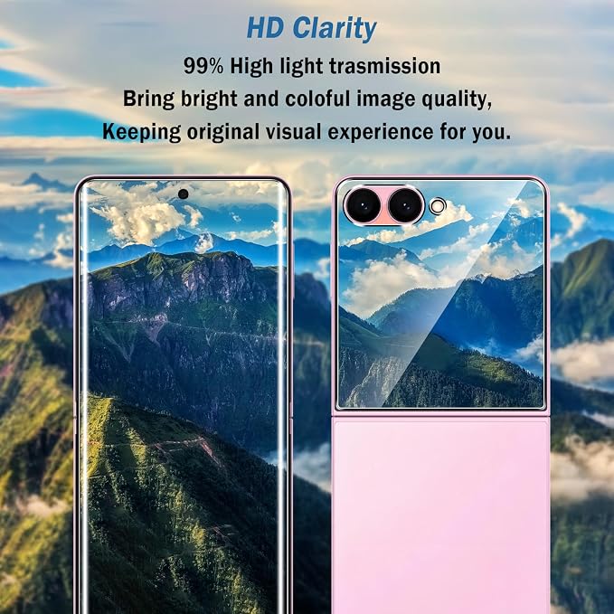 2+2 Pack Soft Flexible TPU Film Screen Protector for Samsung Galaxy Z Flip 8/Z Flip8 & Front Tempered Glass Screen Protector, HD Clear,Support Fingerprint Unlock,with Easy Installation Alignment Tool - Image 7