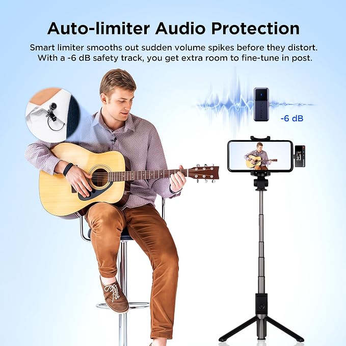 Saramonic Air Wireless Lavalier Microphones for for iPhone/Camera/Android/PC, Ultralight, 48kHz/24-bit,120dB Max SPL, 300m Range, Noise Cancelling, Lapel Microphone Wireless for Vlogging - Image 2