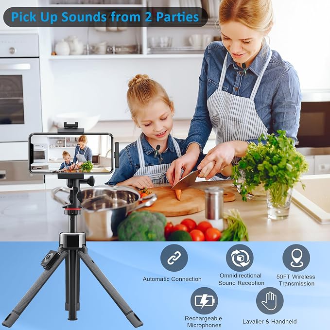 MAYBESTA Wireless Mini Microphone for iPhone Android Phone: Lavalier Lapel Recording Mic for Tiktok YouTube Podcast Interview - Image 2