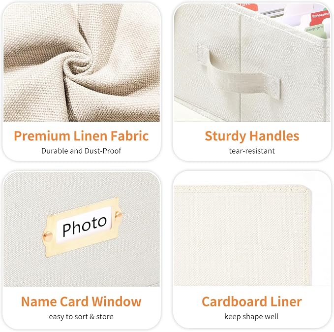 Aokeyee Photo Storage Box Holds 1700+ 4x6 Pictures | Photo Organizer Box, 8 Dividers, 24 Paperboard with Blank Label - Image 4