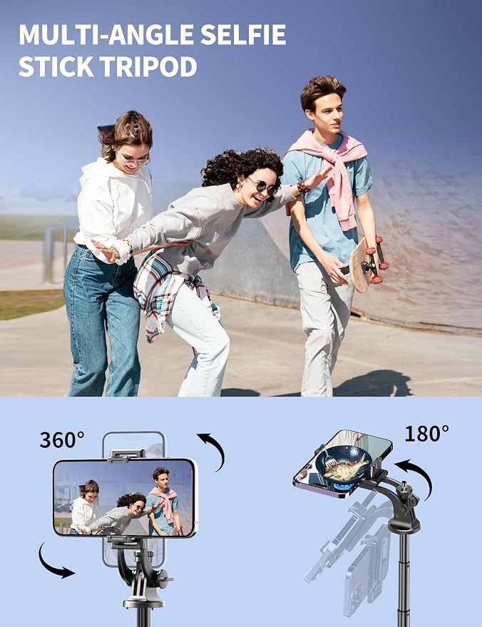 Aluminum 71" Phone Tripod, Travel Tripods for iPhone with Remote, Extendable Cell Phone Selfie Stick Tripod Stand Compatible with iPhone 17/16/15/14/13/Android/Camera - Image 5