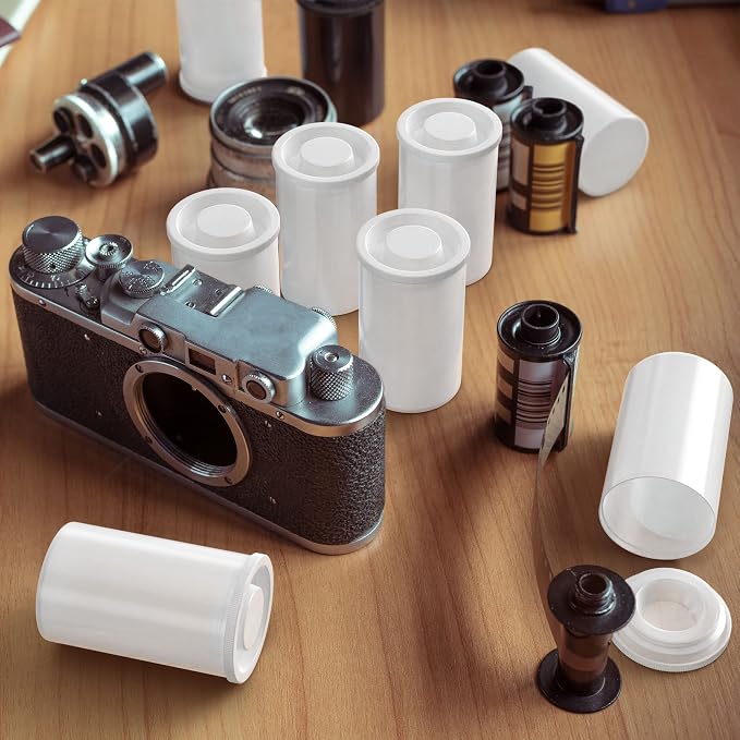 Film Canisters with Caps, Film Canisters, 35mm Case, White, 8oz, 60 Pack | Houseables Containers with Lids, Cannister for Rockets, Empty Camera Reel Holder, Coin Storage, Plastic, Bottle, 2"x1", Bulk - Image 6