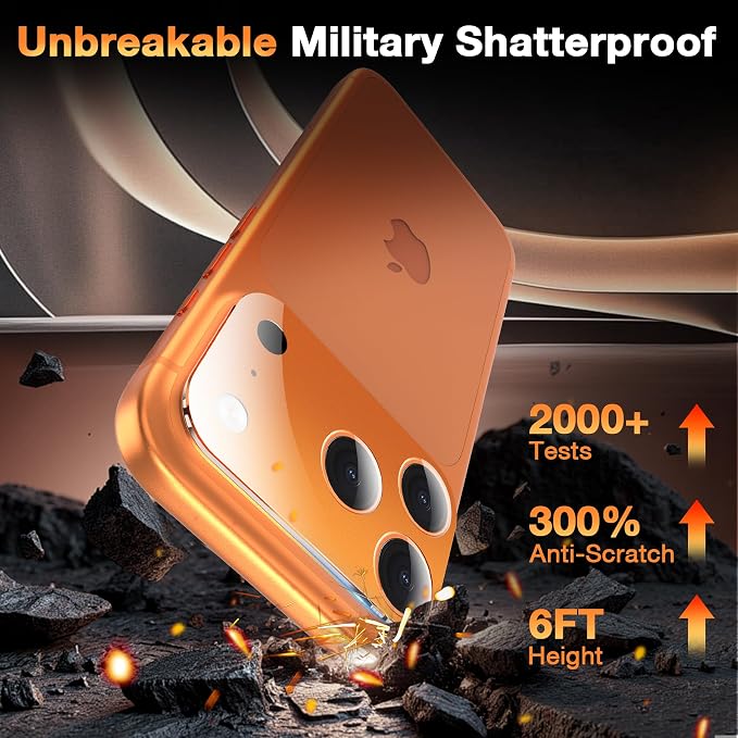 YWXTW [0 Bubbles for iPhone 17 Pro Max Camera Protector, Full Coverage Tempered Glass Lens Screen Protector for iPhone 17 Pro Max Accessories, Case Friendly, HD Clear, 3 Pack (Cosmic Orange) - Image 3