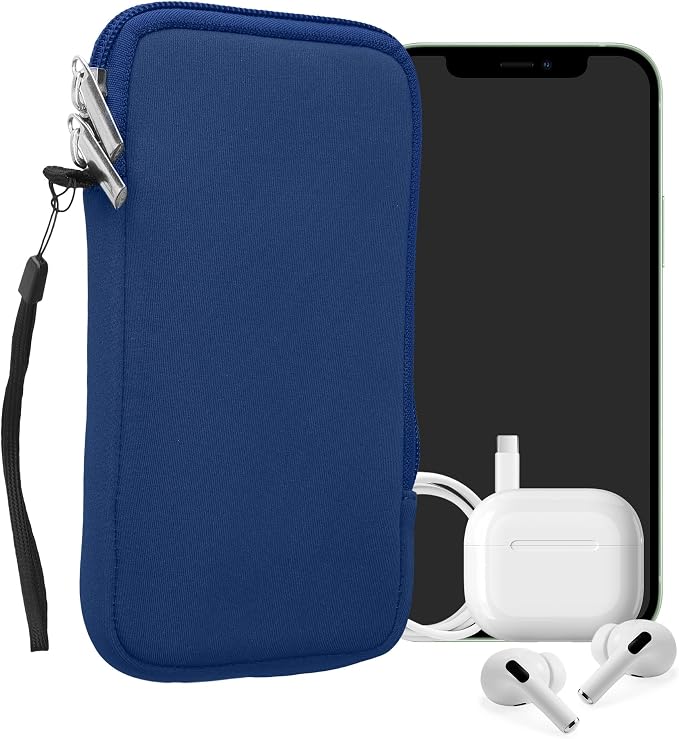 kwmobile Universal Phone Pouch Size XL - 6.7/6.8" - Neoprene Smartphone Pouch with Zip - Water-Repellent Mobile Phone Case - Sleeve in Baltic Blue by kwmobile