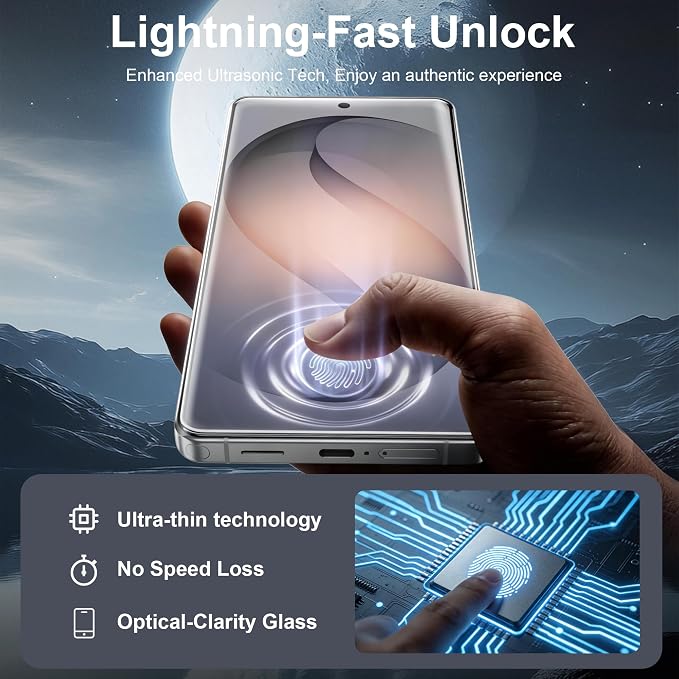 WILLONE 3 Pack for Galaxy S25 Ultra Screen Protector | 9H Tempered Glass 12FT Drop Protection, Fingerprint Unlock, HD Clear, Phone Case Fit - Image 3