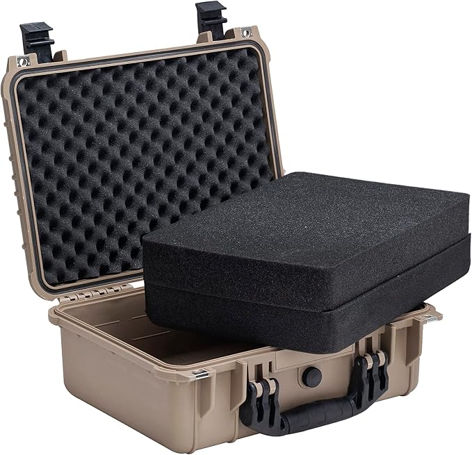 MEIJIA All Weather IP67 Waterproof Hard Camera Case,Hard Protective Case,Hard Case with Customizable Foam,Fit Use of Drones,Camera,Equipments,Pistols(Desert Tan,15.98x12.99x6.85inches) - Image 2