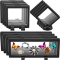 Harloon 12 Pcs 3D Floating Display Case, Black, 3 Size, Square | 3D Floating Frame for Challenge Coins, Medallions, Fossils, Gemstones, Jewelry, Collectibles Shadow Box Display Holder by Muasung