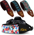 Art Tribute Custom Camera Strap White Flowers - Add Your Text and We Make It Especially For You Get Your Own Personalized Gift Camera Strap, No Shipping Cost! by ArtTribute
